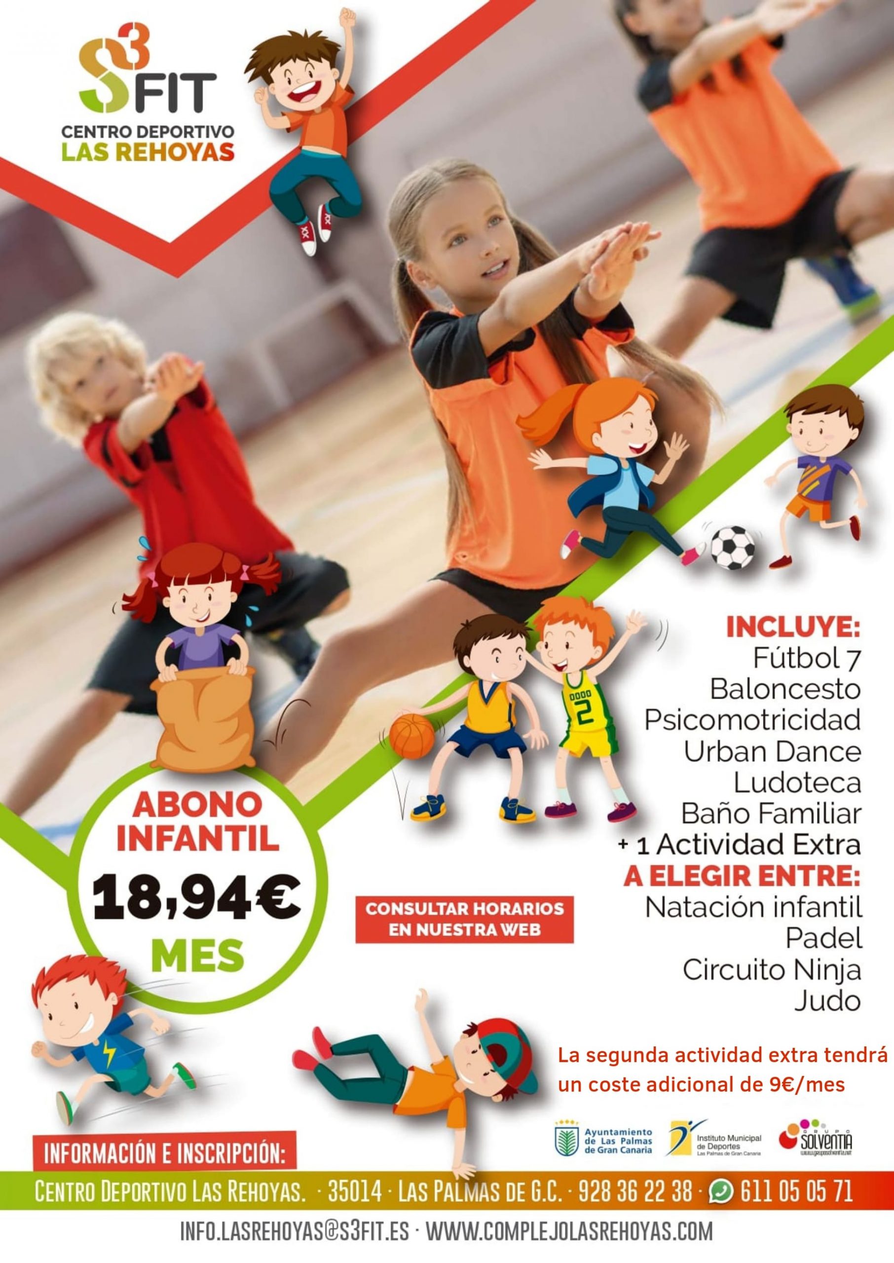 Abono Infantil Centro deportivo Las Rehoyas en Las Palmas